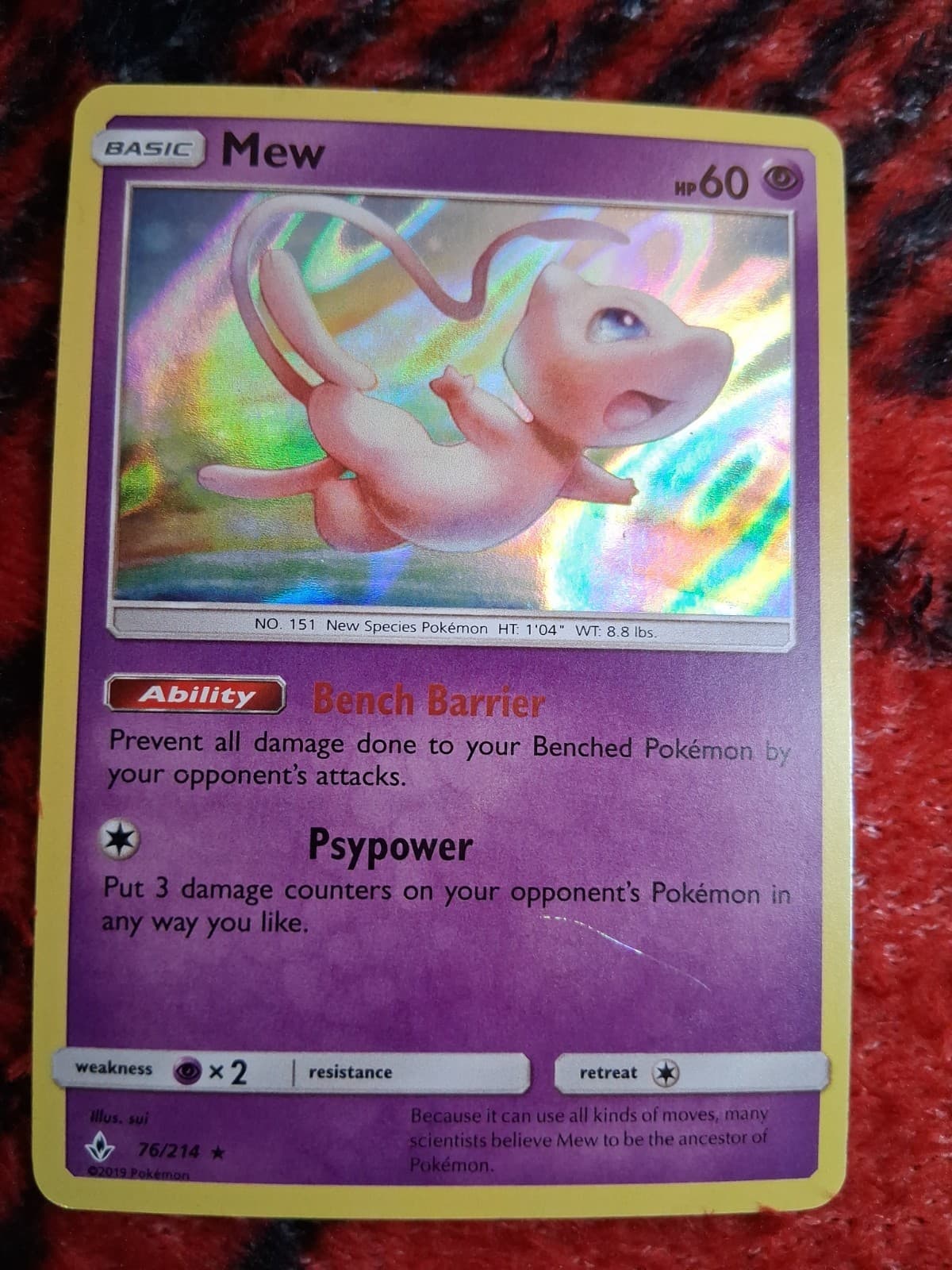 Mew 76/214 Sm-Unbroken Bonds Holo
