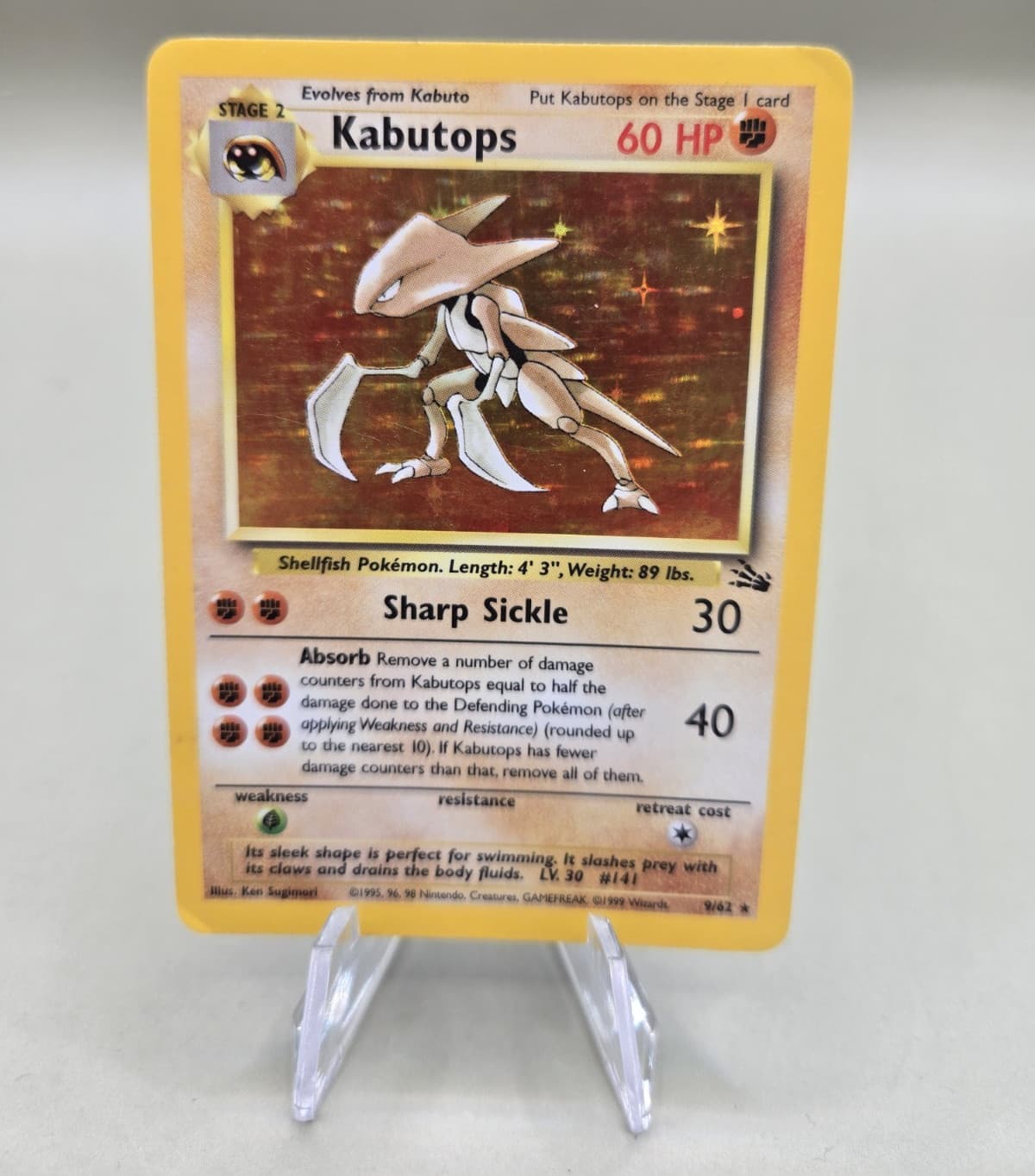 Wizards of the Coast Kabutops Fossil Holo Rare 9/62 60 HP English 1999 Unlimited