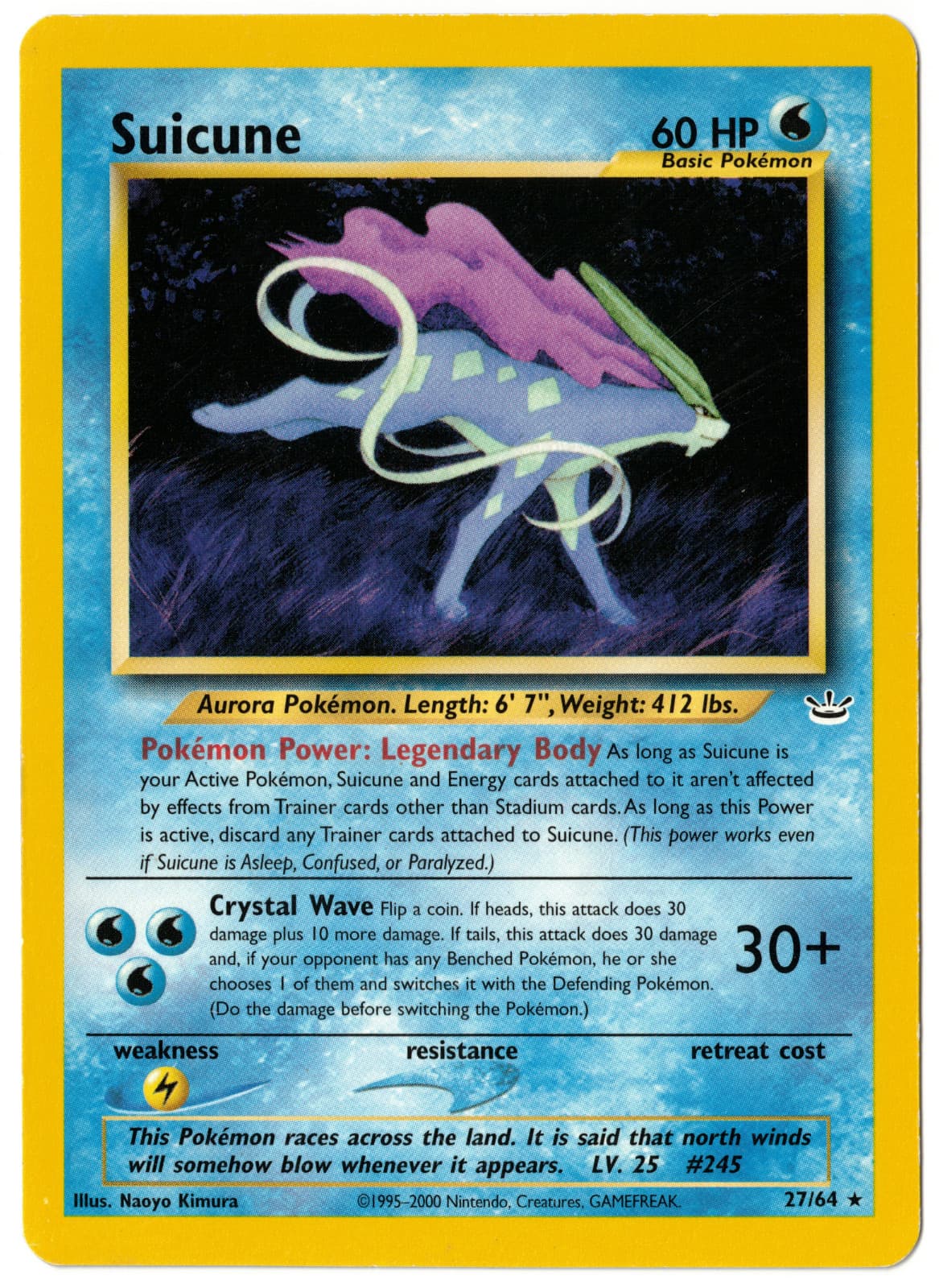 Pokémon TCG Suicune 27/64 Neo Revelation Regular Rare