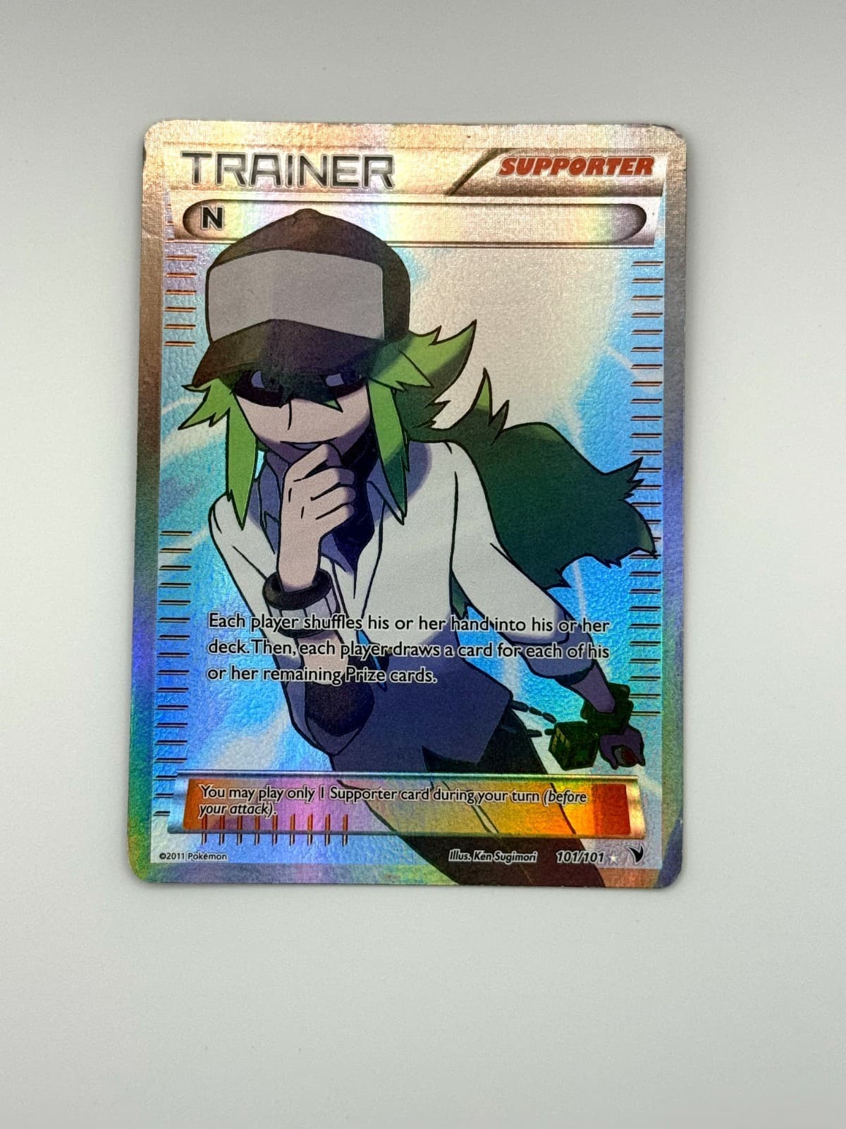 N (Supporter) (Full Art) 101/101 Noble Victories Holo LP-/MP+
