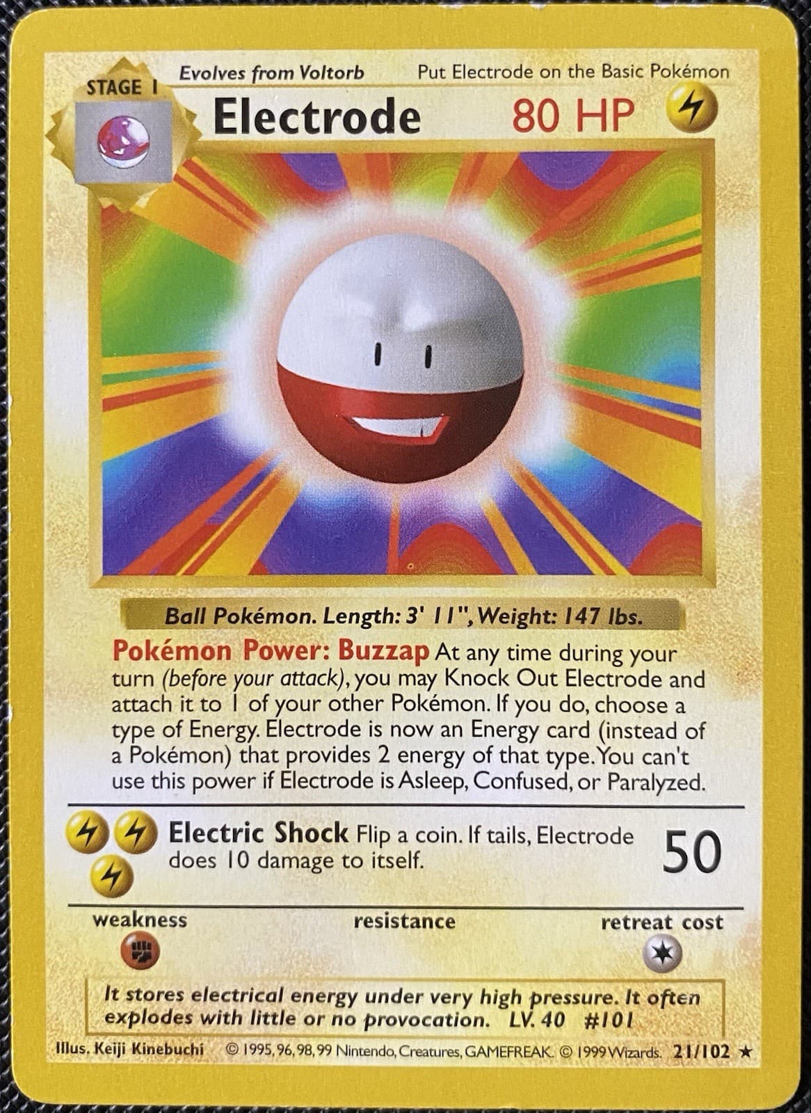 Electrode 021/102 Base Set (Shadowless) Regular - Pokémon Card