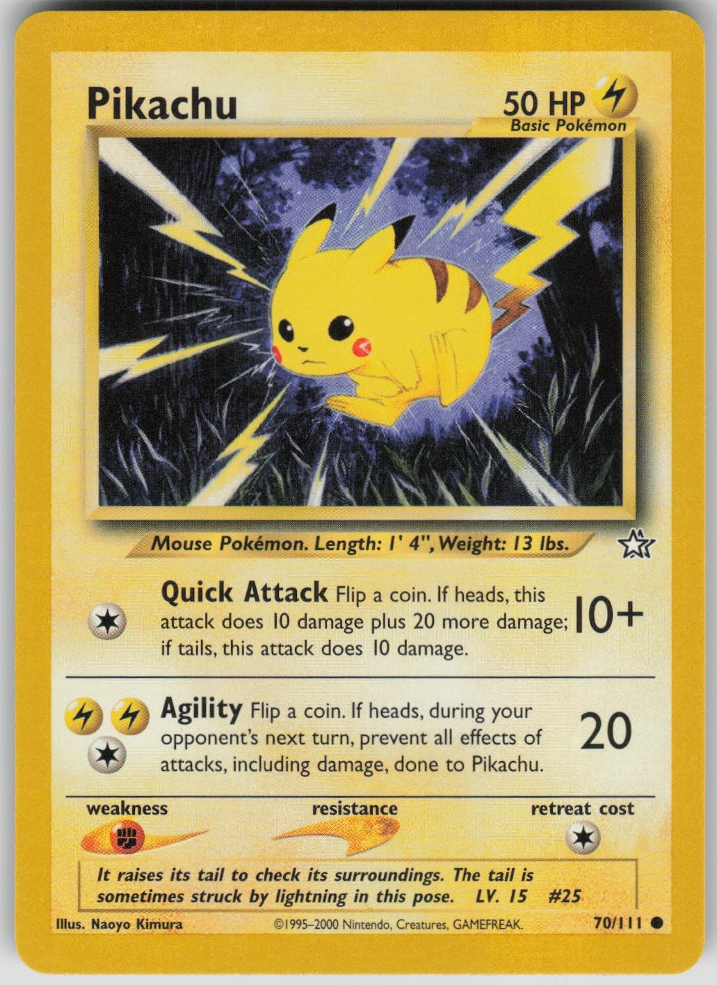 Pokemon TCG Pikachu Common Neo Genesis 070/111