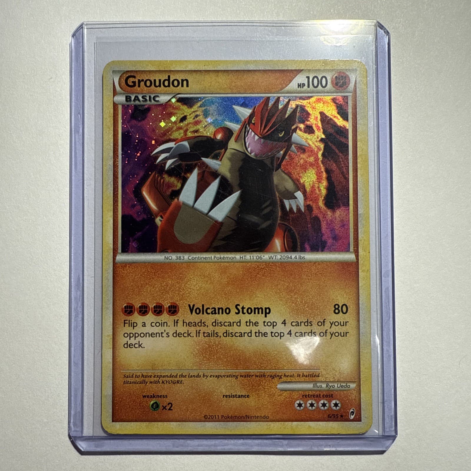 Groudon 6/95 Holo Rare Call of Legends Pokemon Moderately Played