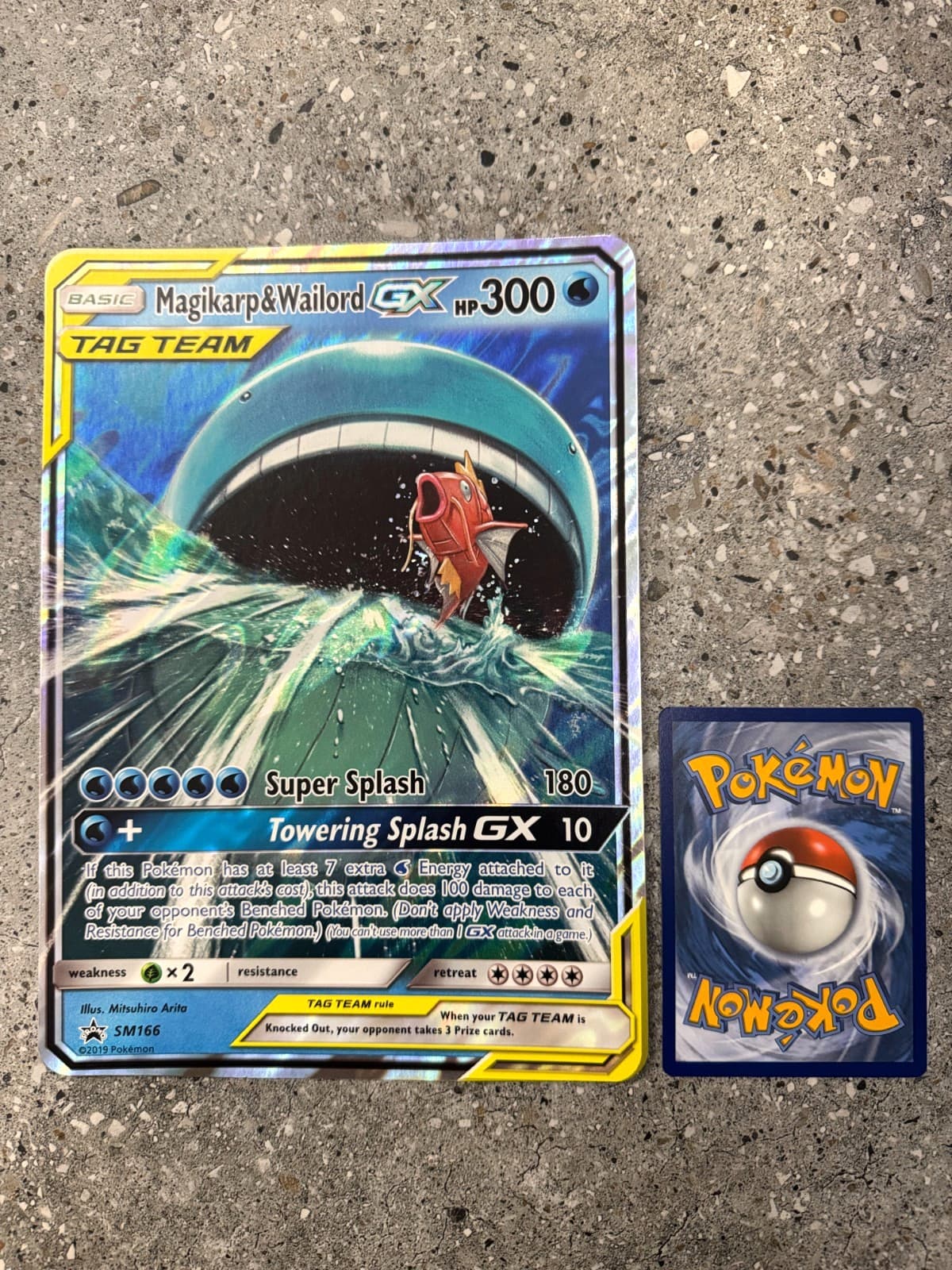 Pokemon TCG Cards Magikarp & Wailord GX SM166 Black Star Promo JUMBO / OVERSIZE