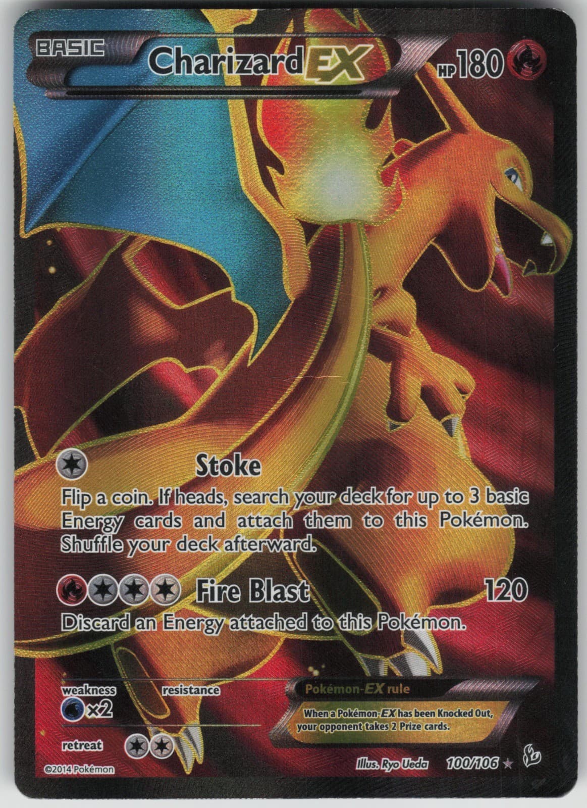 Pokemon TCG Charizard EX (100 Full Art) Ultra Rare XY - Flashfire 100/106