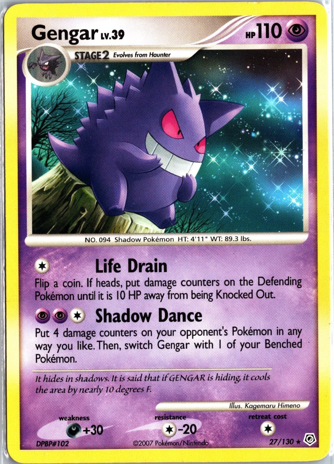 Gengar Rare Diamond and Pearl 27/130 LP