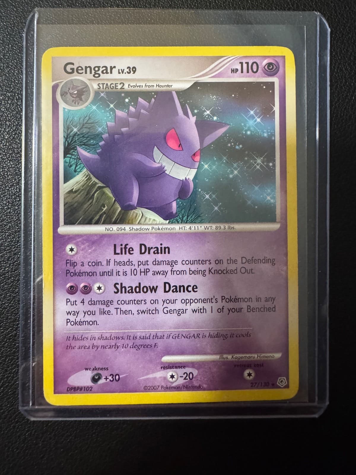 Nintendo Pokémon TCG Gengar 27/130 Diamond and Pearl Rare Eng 2007