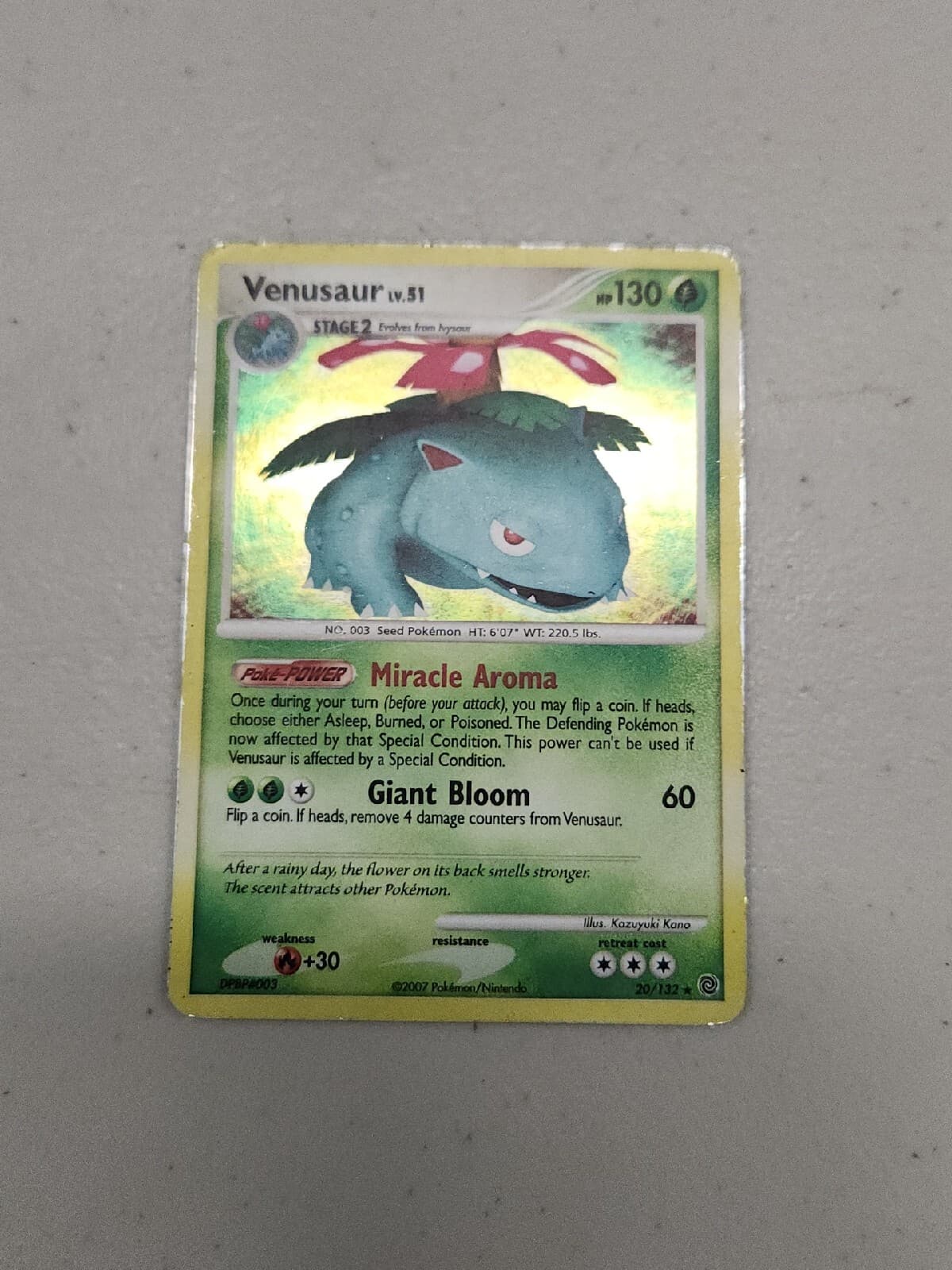 Pokémon TCG Venusaur 20/132 Holo Rare Pokemon Card - Secret Wonders - MP