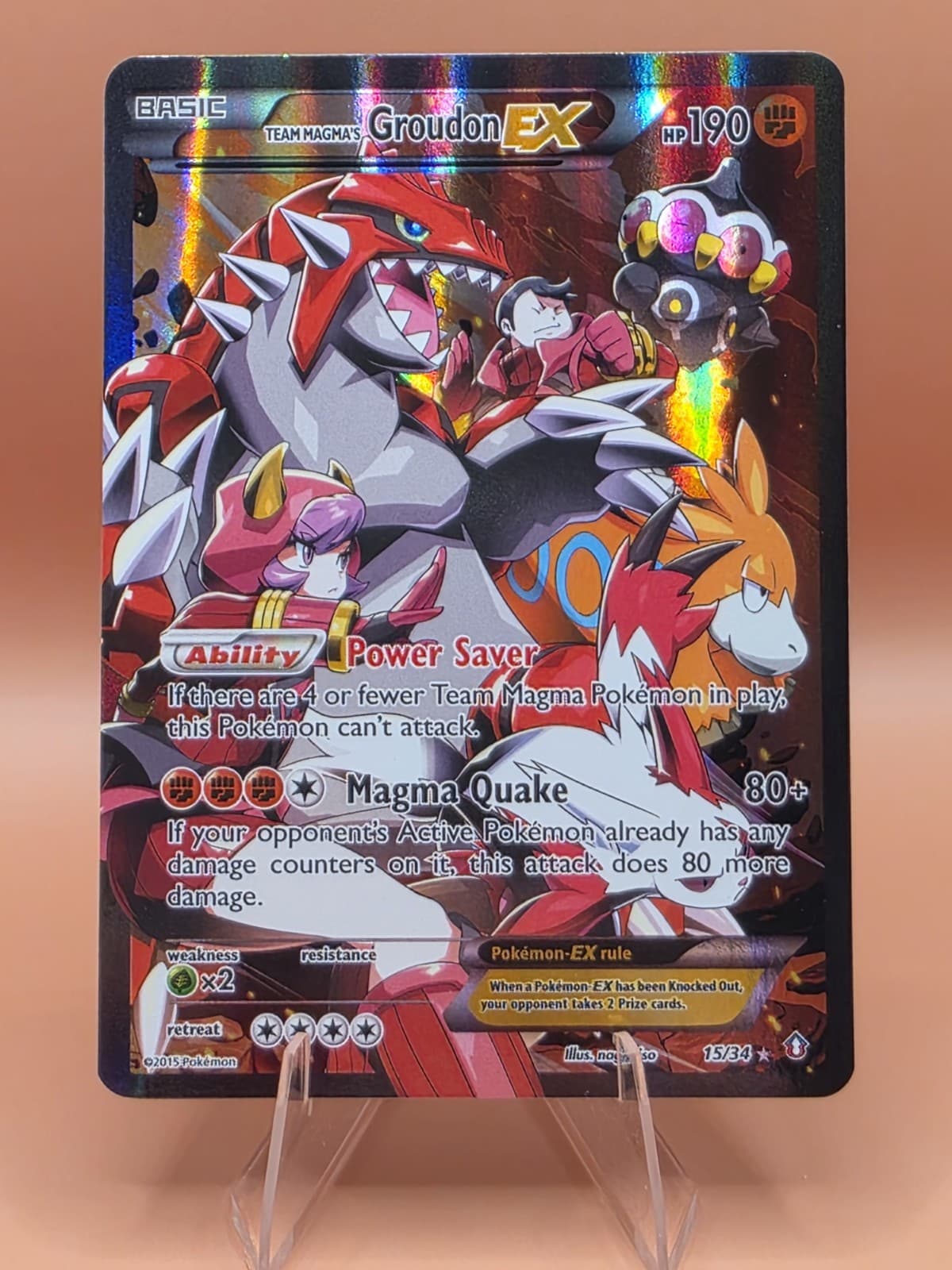 Team Magma's Groudon EX 15/34 Double Crisis Holo