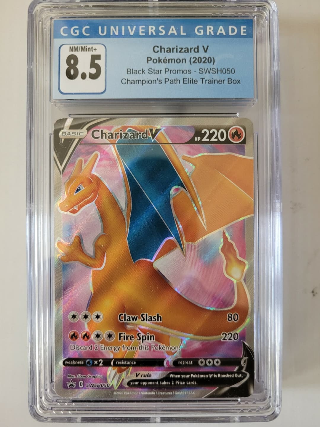Pokemon 2020 Champion's Path Elite Trainer Box Charizard v CGC NM/Mint+ 8.5