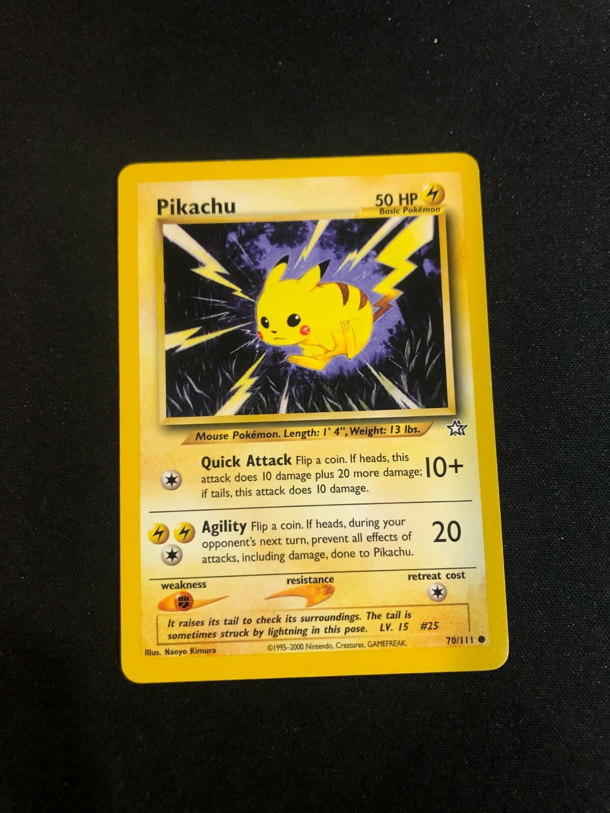 3 Pikachu 70/111 Common Neo Genesis Unlimited Pokemon TCG Card WOTC NM/LP 2000