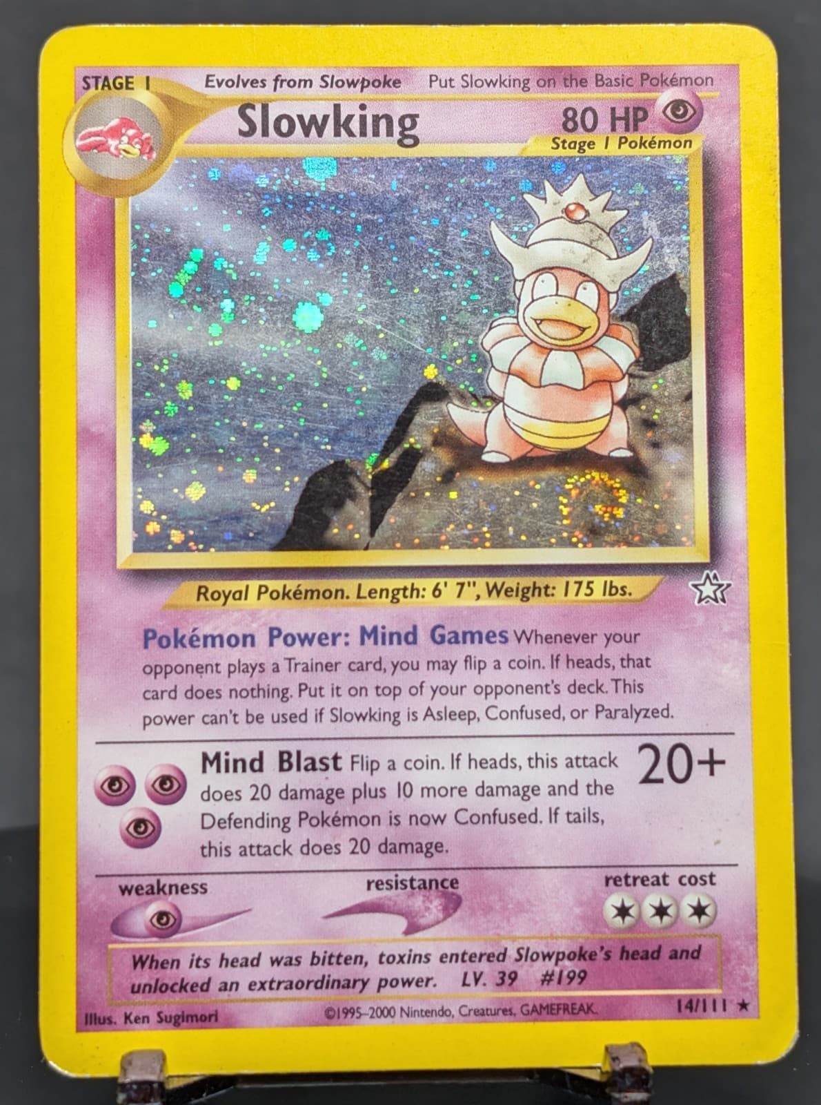 Pokemon Slowking #14/111 English Neo Genesis Holo Rare Swirl