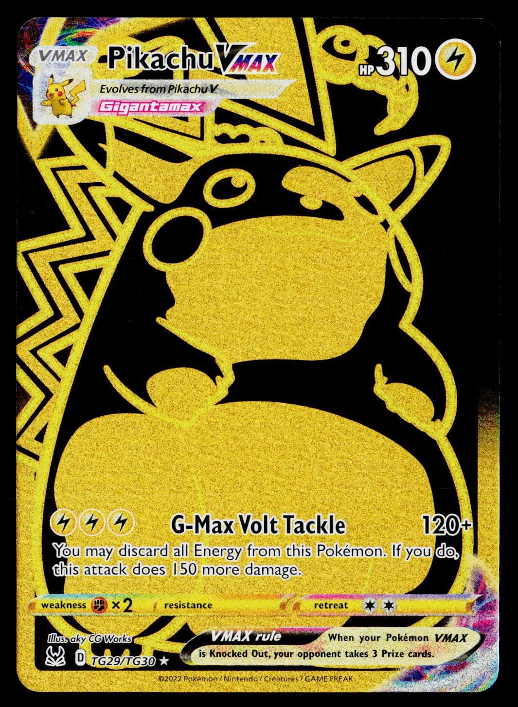 SWSH11: Lost Origin Trainer Gallery #TG29/TG30 Pikachu VMAX (Secret)