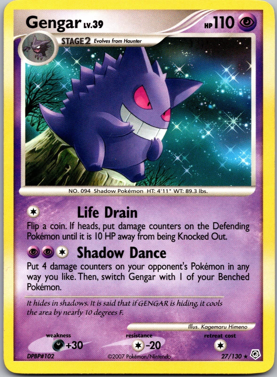 Gengar Rare Diamond and Pearl 27/130 LP