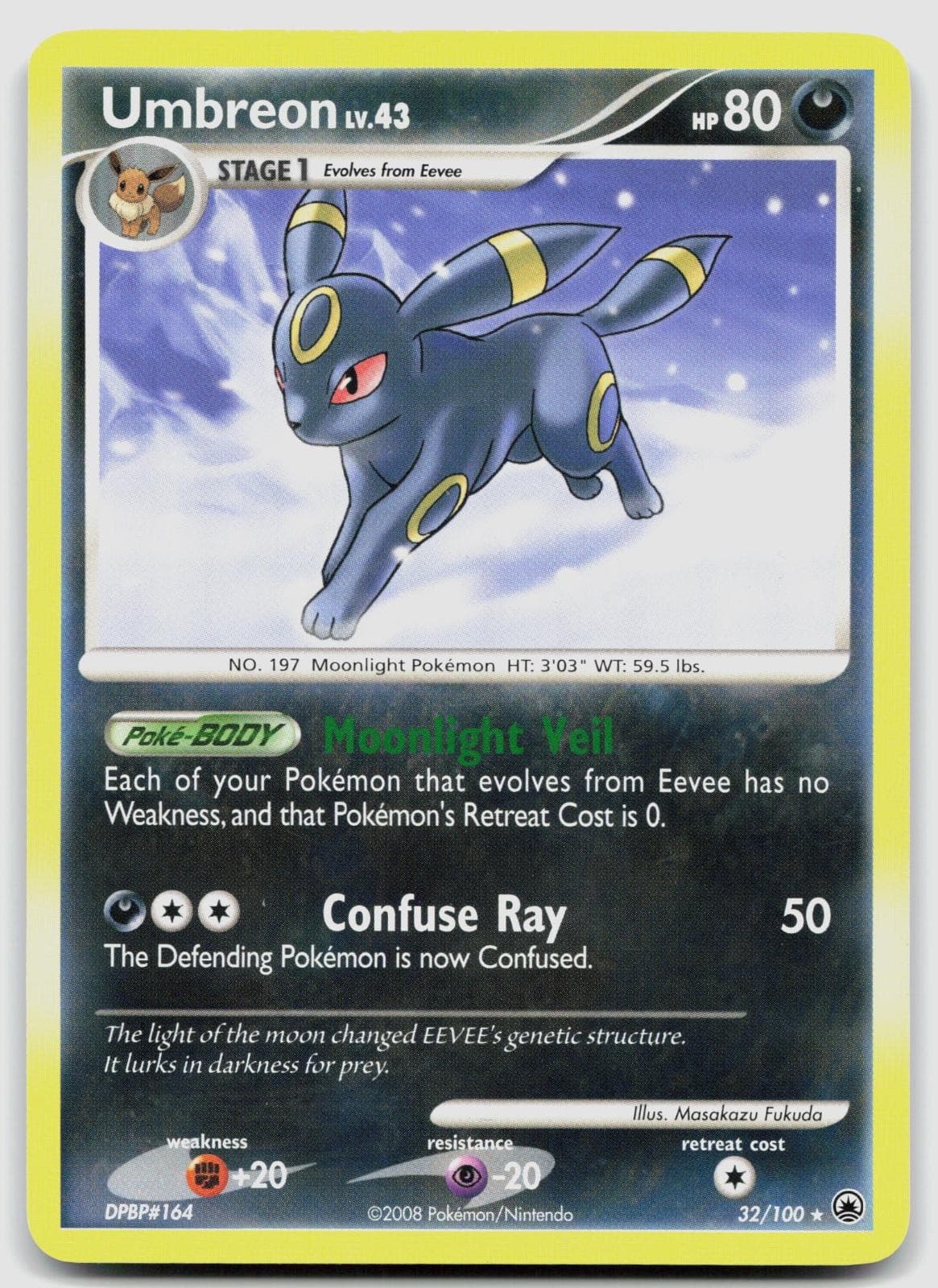 Umbreon 32/100 Majestic Dawn Pokemon HP