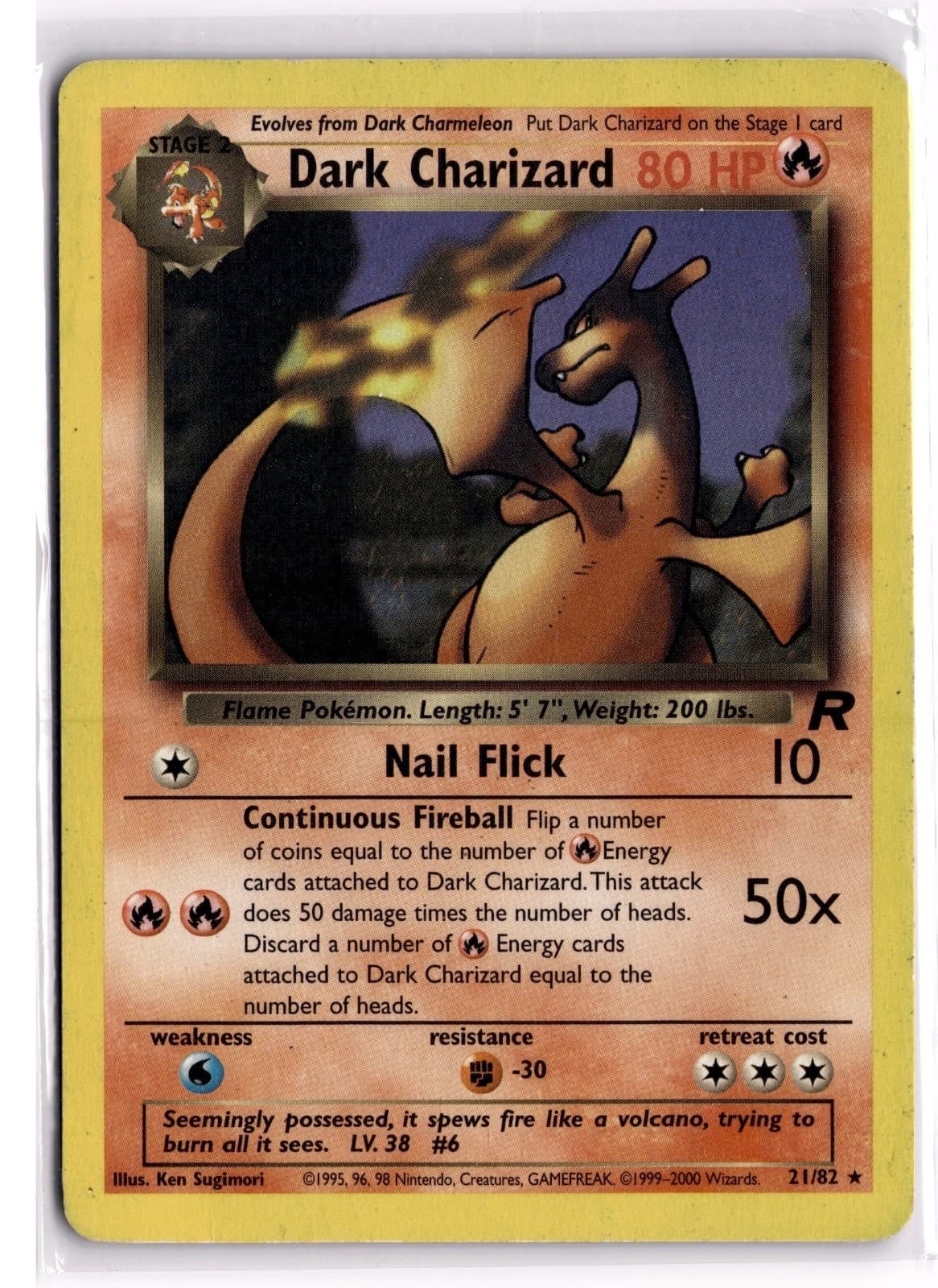 Dark Charizard (21) Rare Team Rocket TR Fire Unlimited 21/82 2000 MP