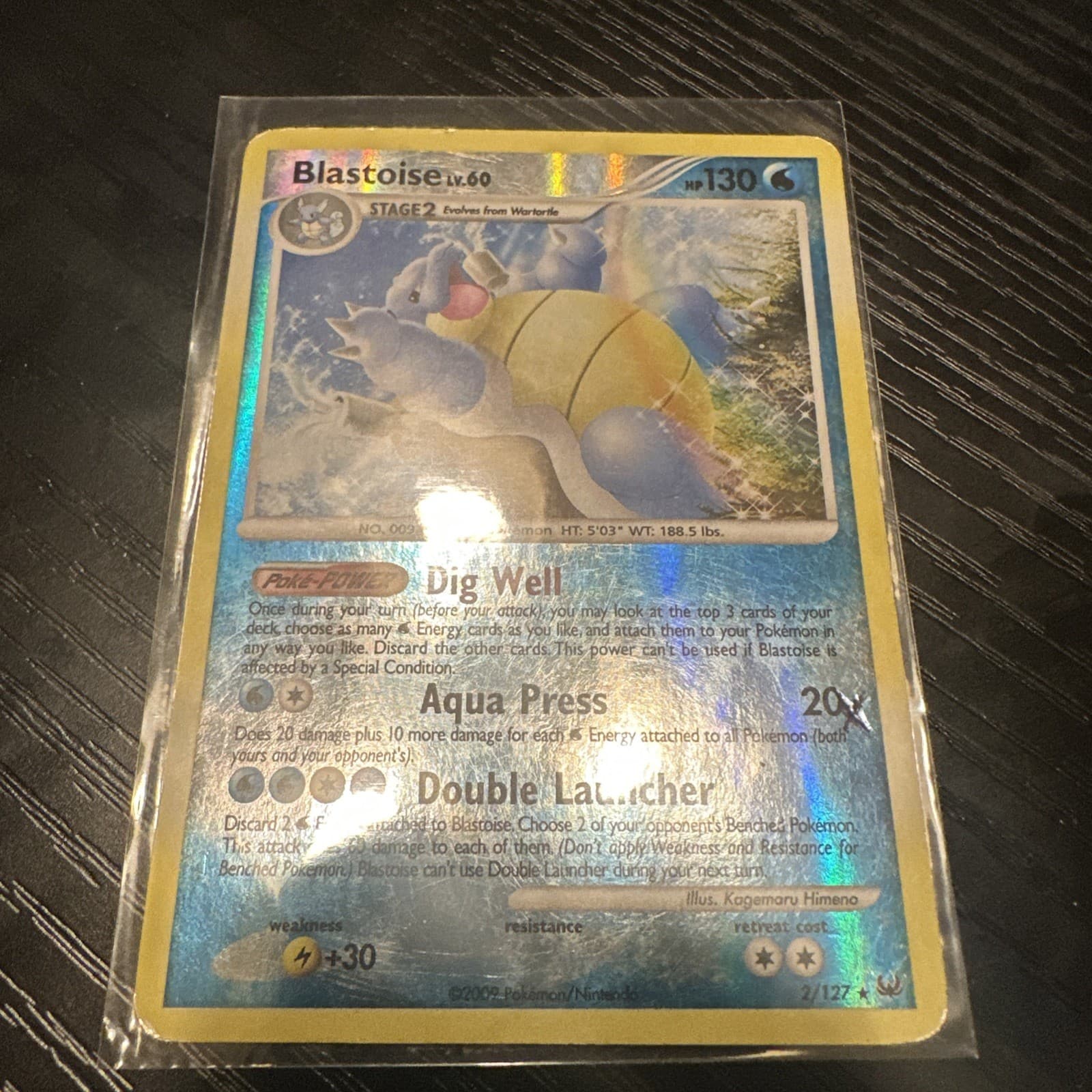 Pokemon TCG Blastoise 2/127 Platinum Reverse Holo Rare 130 HP ENG 2009