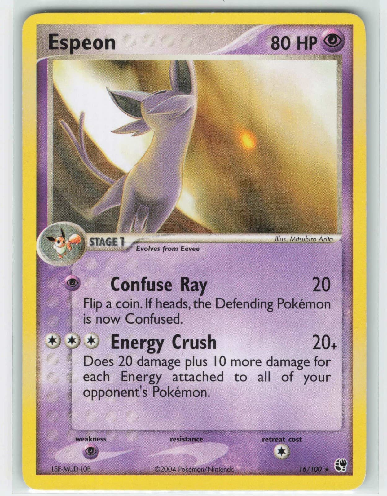 2003 Pokemon, Sandstorm, #16/100 Espeon, EX Battle Stadium, Rare LP