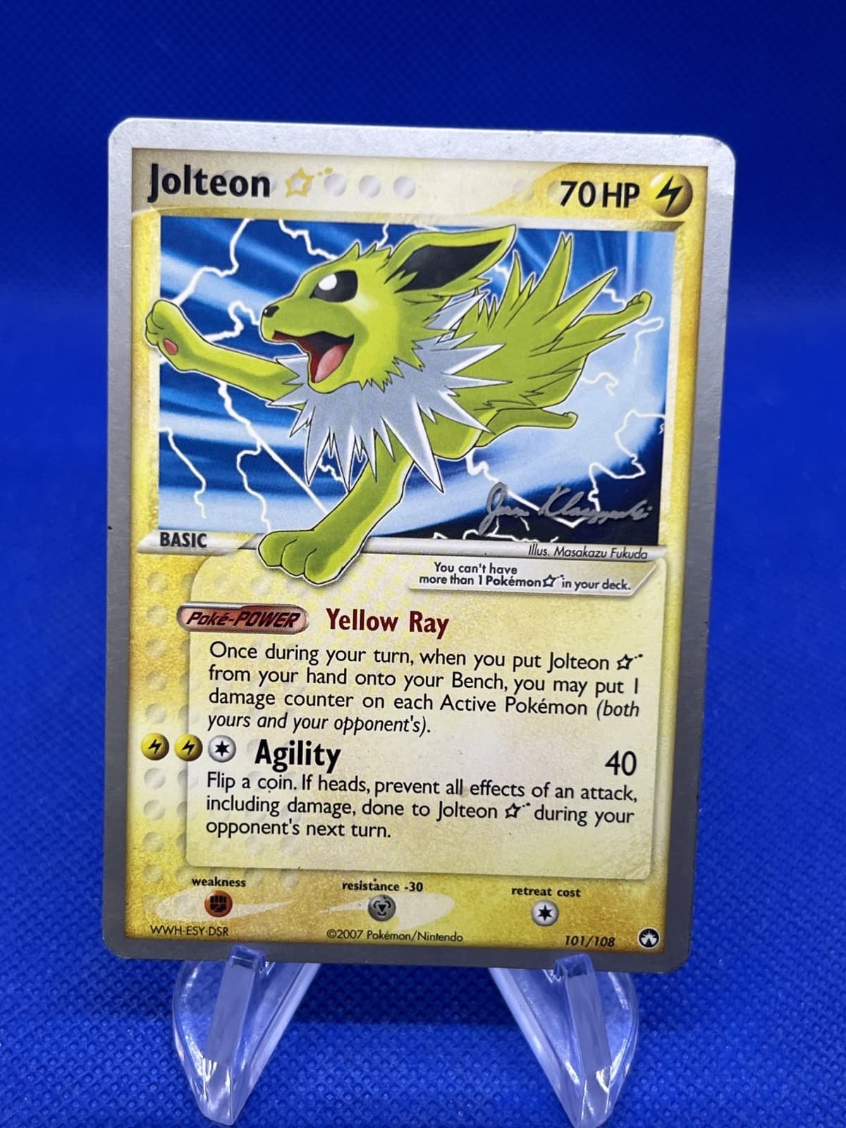 2008 Pokemon World Championship Decks Jolteon Gold Star 101/108 Jason Klaczynski