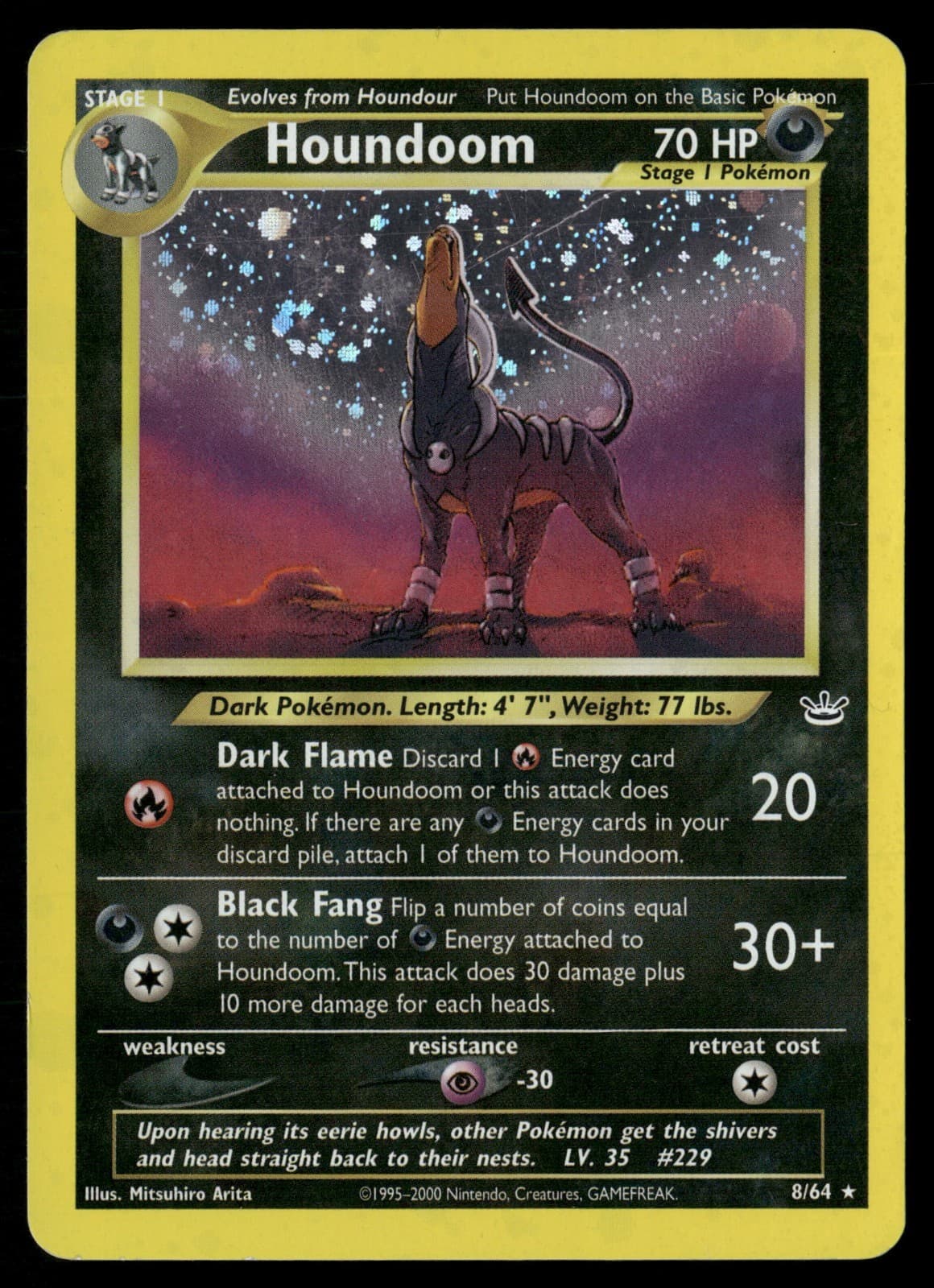 Pokemon Houndoom Neo Revelation Unlimited Holo 8/64 Rare Heavily Played