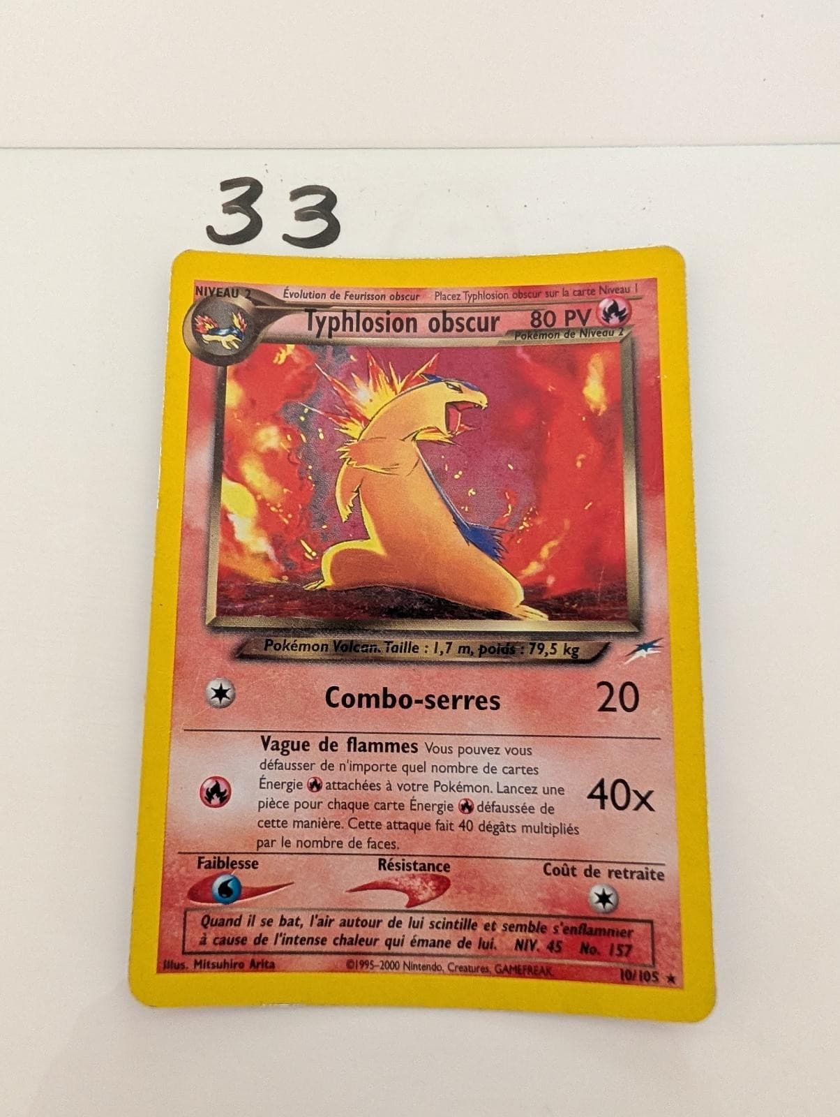 Dark Typhlosion Obscur Holo FRENCH Neo Destiny 10/105 Pokemon Card HP HP