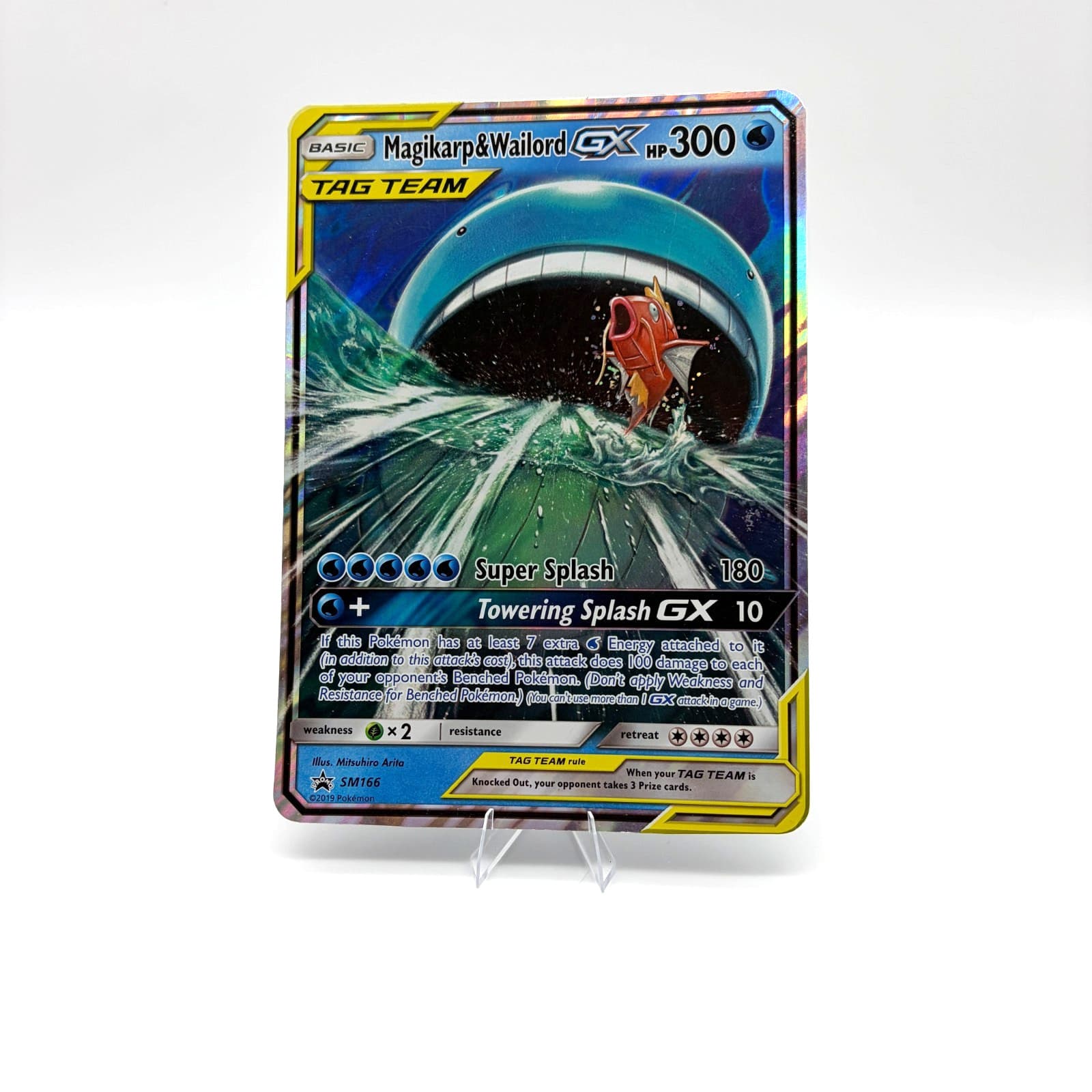 Pokemon Magikarp & Wailord GX Tag Team SM166 Holo Black Star Promo Jumbo Card
