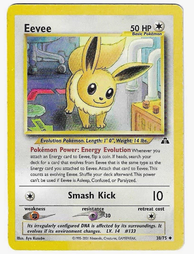 Eevee 38/75 Neo Discovery Regular Common Unlimited 2001 Pokemon TCG WOTC LP