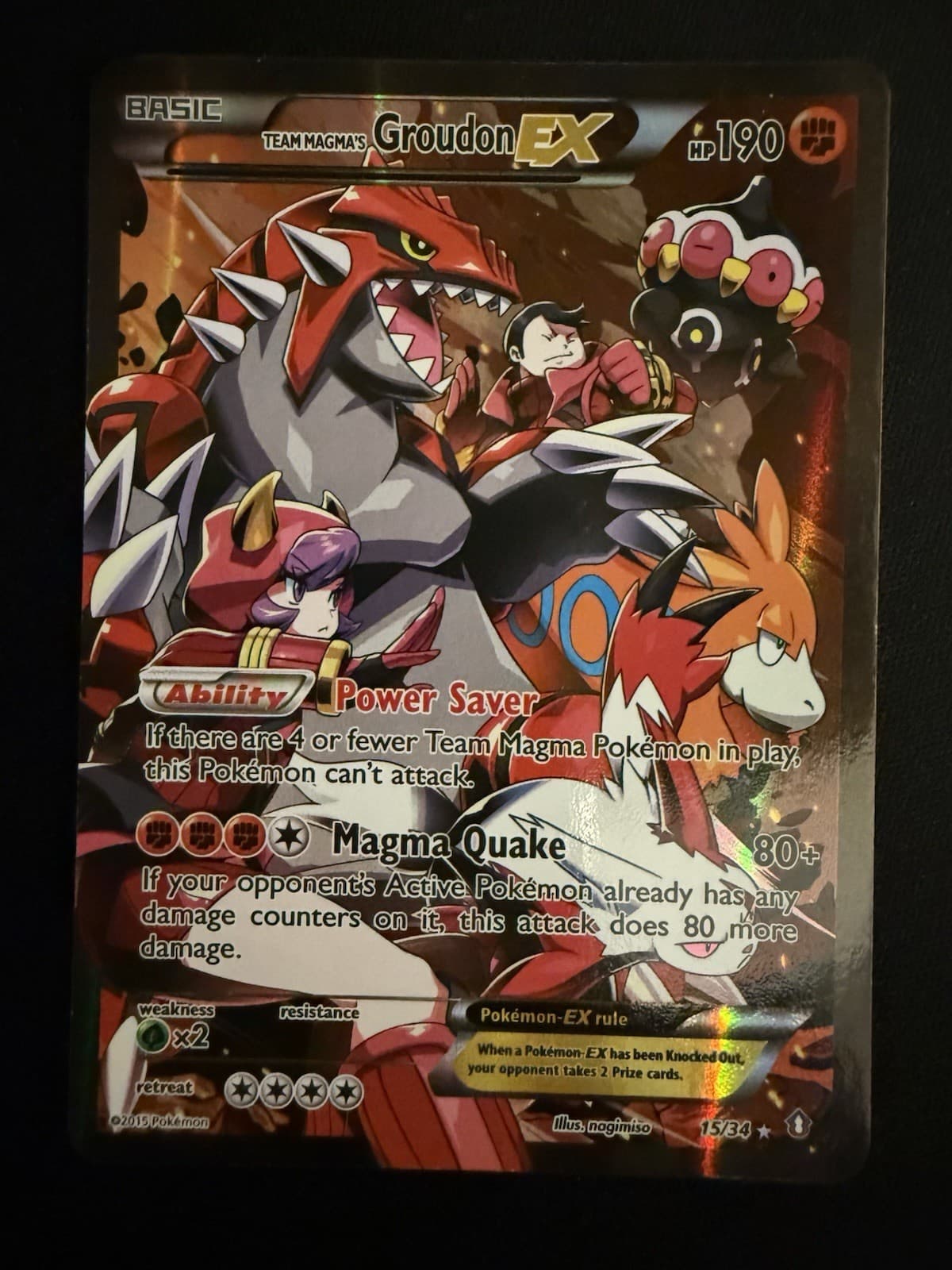 Team Magma's Groudon EX 15/34 Double Crisis Holo