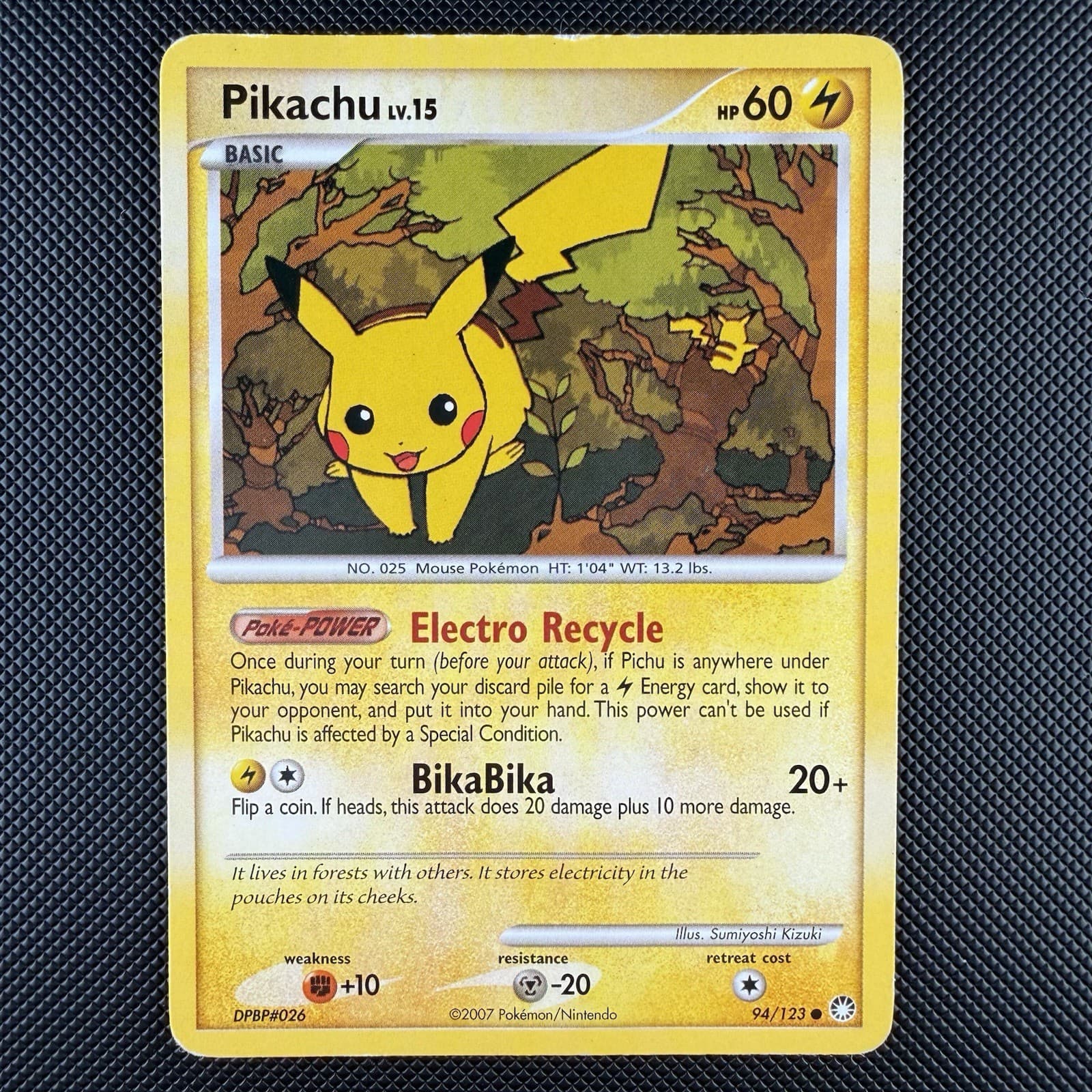Pokemon TCG Pikachu 94/123 Mysterious Treasures Common Regular Card