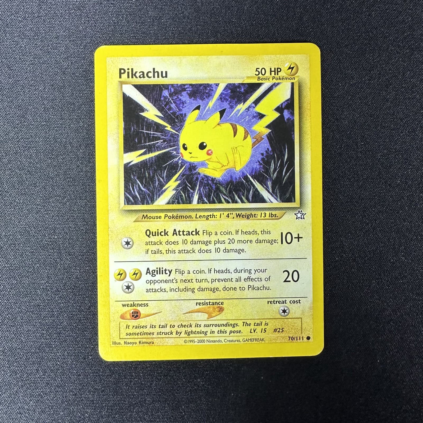Pikachu 70/111 Neo Genesis Unlimited Common Pokemon Card