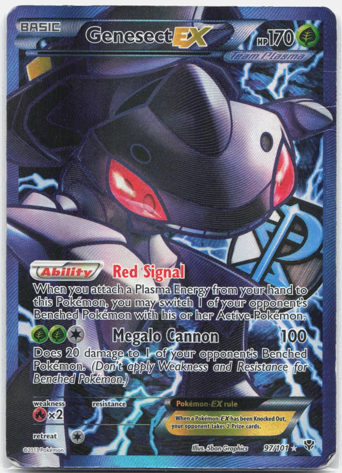 Genesect EX (Team Plasma) (97 Full Art) Ultra Rare Plasma Blast Holo 97/101 HP