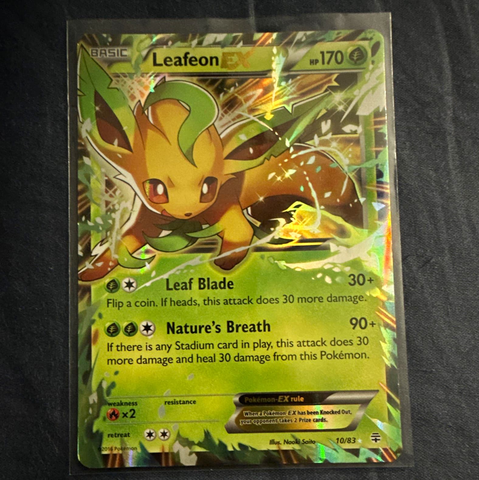 Leafeon EX 10/83 Generations Ultra Rare Holo EN 170HP Pokemon TCG Basic