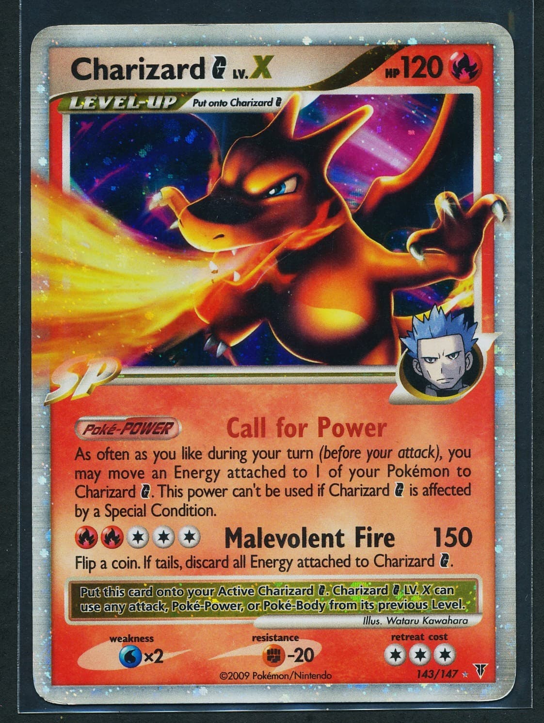 Charizard G LV. X 143/147 Holo Rare w/ Swirl Pokémon 2009 Supreme Victors HP/MP