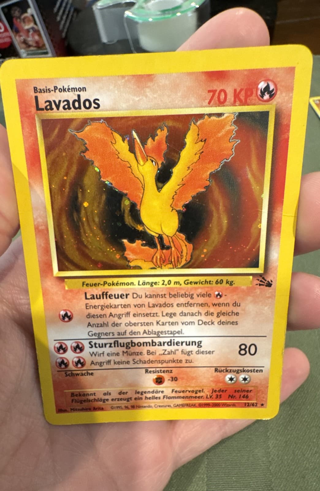 Moltres 12/62 Fossil Holo German