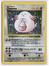 Chansey 3/102 Holo Holo Rare Base Set Shadowless Pokemon Unlimited Holo LP