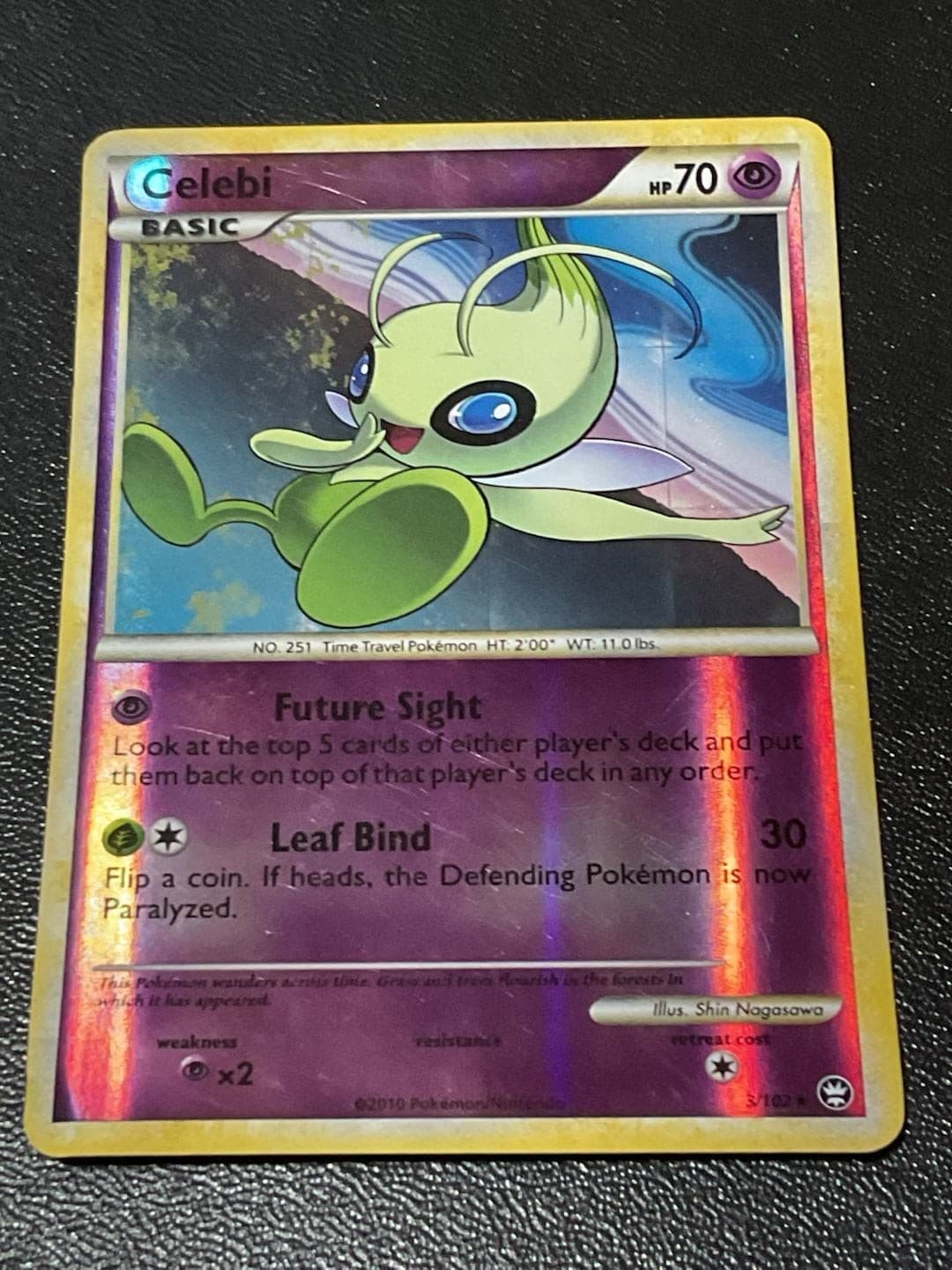 2010 Pokemon HS Triumphant Celebi 3/102 Reverse Holo Rare Card