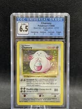 CGC 6.5 ~(PSA 7) Shadowless Chansey 1999 Pokemon Base Set Holo 3/102 Near Mint