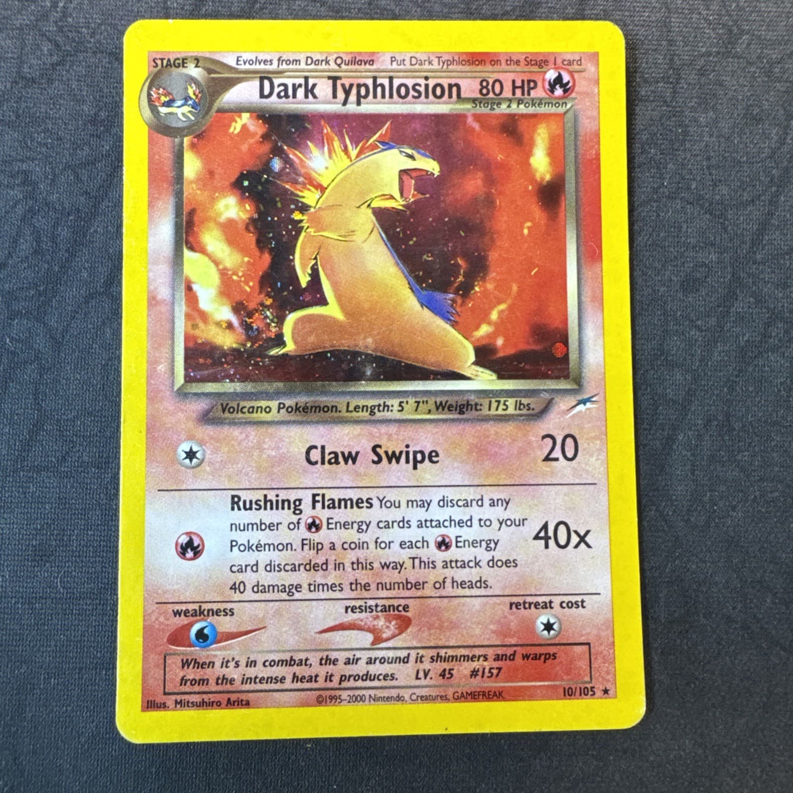 Swirl Dark Typhlosion 10/105 Neo Destiny Holo Pokemon