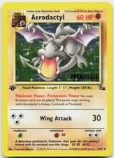 Aerodactyl (Prerelease) 01/62 Promo WoTC Promo Pokemon 1st Edition Holo LP +