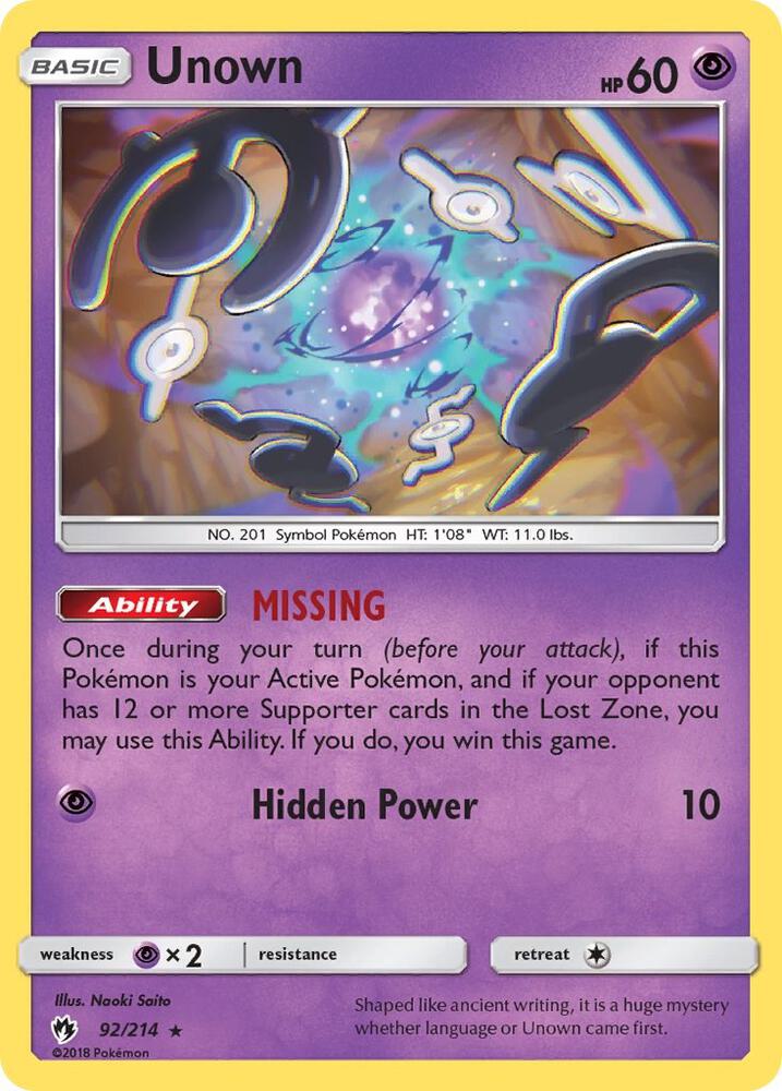 Unown - SM - Lost Thunder