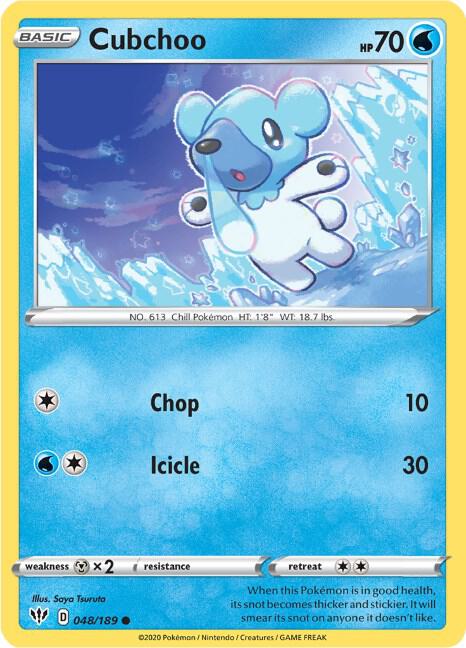 Cubchoo - SWSH03: Darkness Ablaze