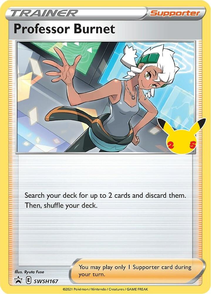 Professor Burnet - SWSH167 (25th Anniversary Stamp) - SWSH: Sword & Shield Promo Cards