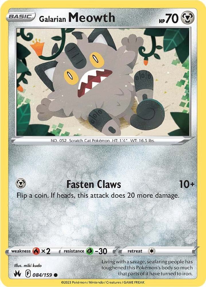 Galarian Meowth - SWSH: Crown Zenith