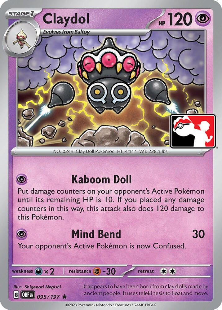 Claydol - 095/197 - Prize Pack Series Cards
