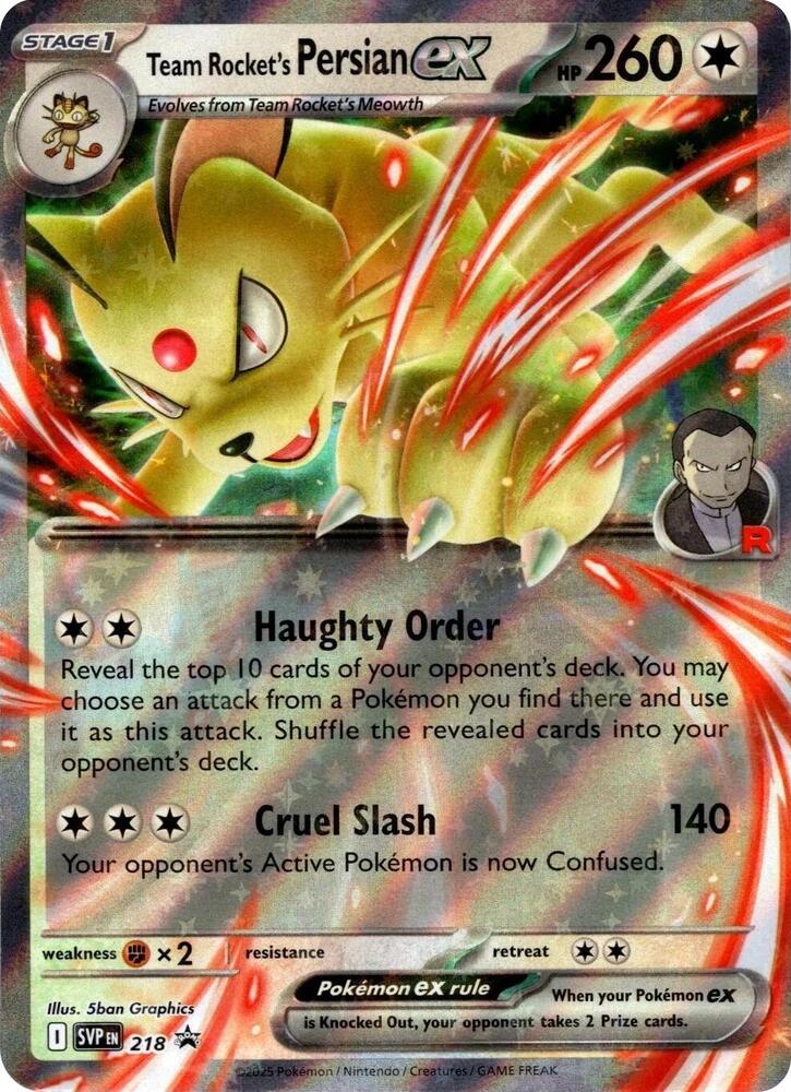 Team Rocket's Persian ex - 218 - SV: Scarlet & Violet Promo Cards