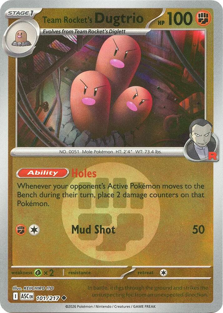 Team Rocket's Dugtrio - 101/217 (Energy Symbol Pattern) - ME: Ascended Heroes