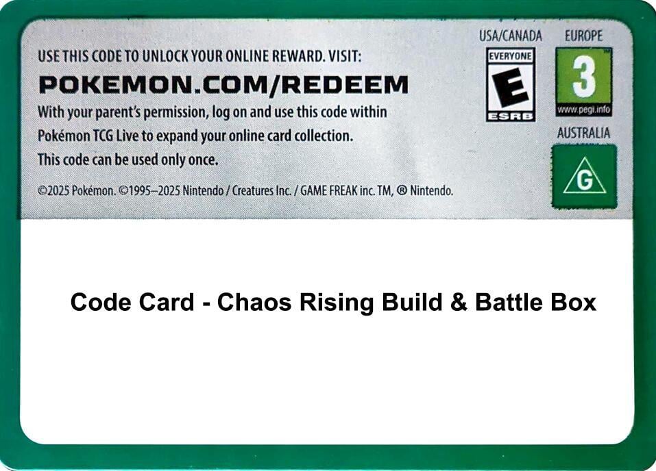 Code Card - Chaos Rising Build & Battle Box