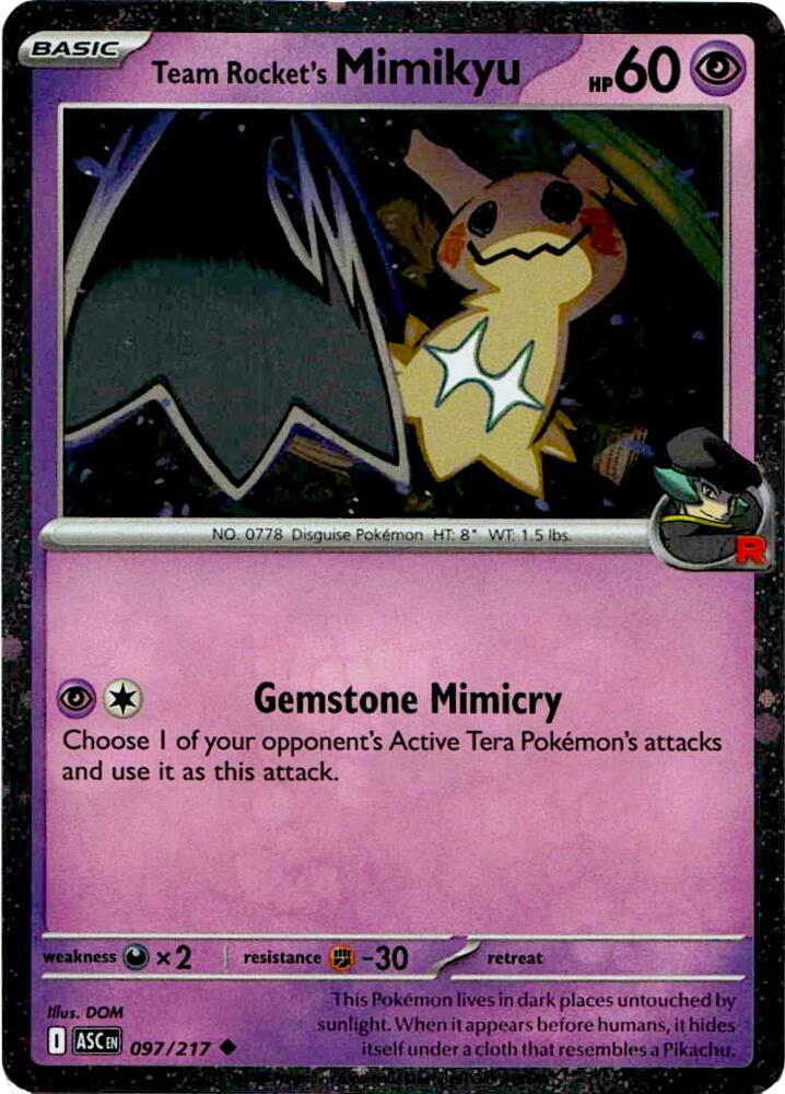 Team Rocket's Mimikyu - 097/217 (Cosmos Holo) - Blister Exclusives