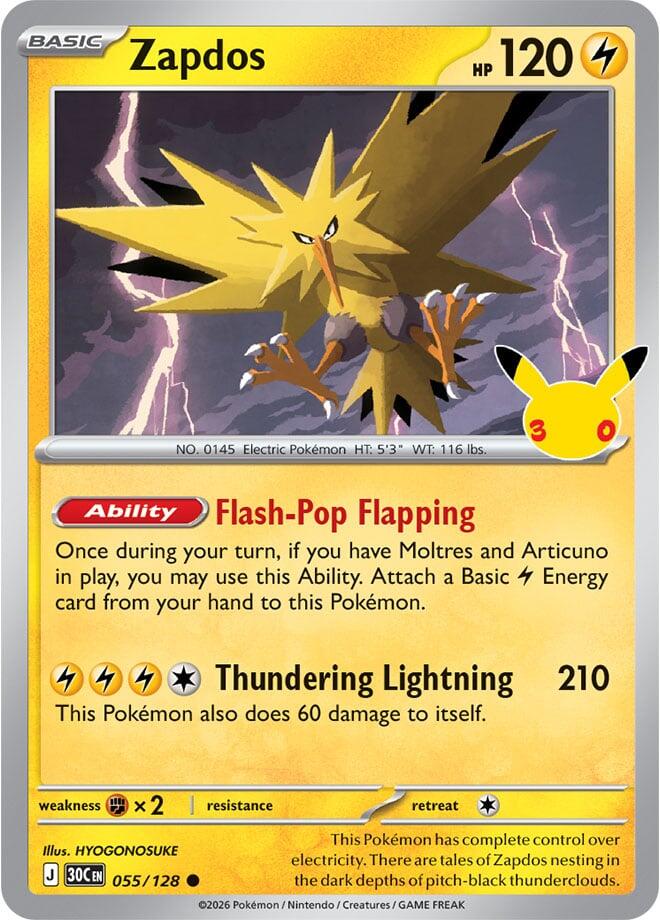 Zapdos - 055/128 - ME: 30th Celebration